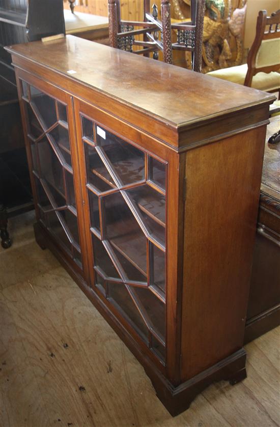 Mahogany glazed low bookcase